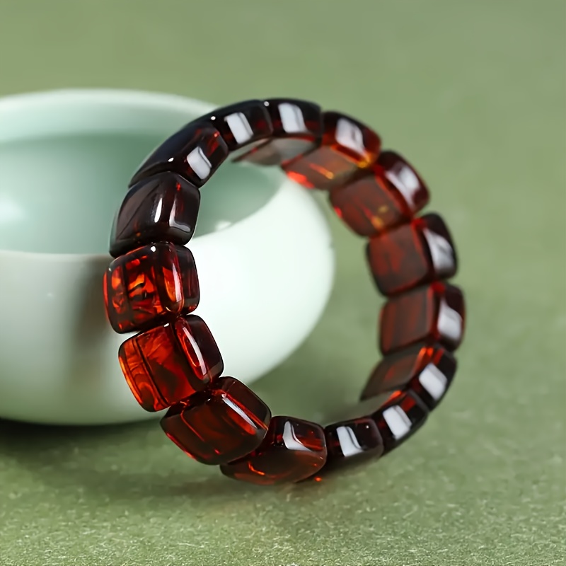 Natural Amber Bead Minimalist Bohemian Bracelet